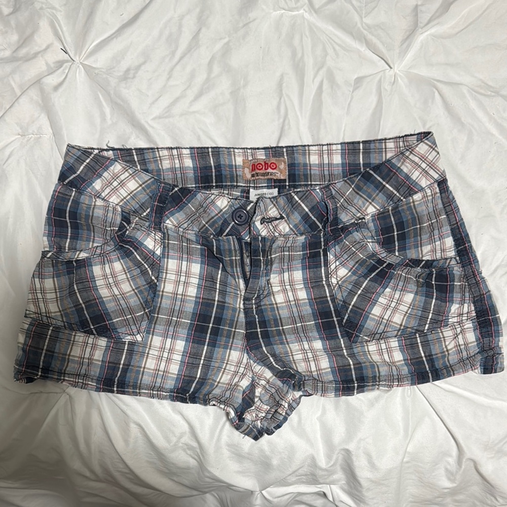 No Boundaries Blue and White Bermuda Shorts Casual Style